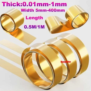 Brass Coil Sheet Strips Flexible Pure Brass Band Strip Foil Plate Length 0.5M/1M - Picture 1 of 15