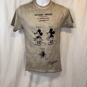 Brandneu Disney Mickey Mouse Grafik hellbraun T-Shirt Größe Small Kleidungsstück gefärbt - Bild 1 von 9