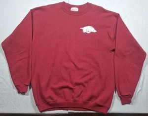 Vintage 90er University of Arkansas Razorbacks Sweatshirt Herren Large rot Rundhalsausschnitt  - Bild 1 von 8