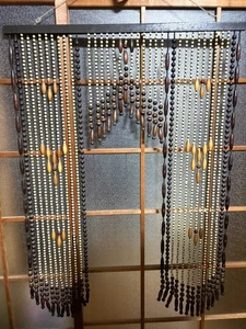 Cortina de cuentas de madera vintage Noren Tama-Sudare interior retro Japón - Imagen 1 de 9