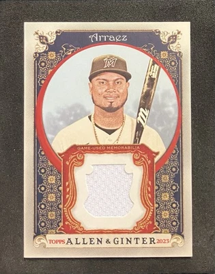 2023 Topps Allen & Ginter - Relics B Luis Arraez #AGRB-LA (MEM) Miami Marlins - Image 1 of 3