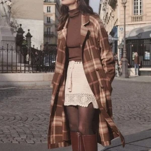 Chaqueta gabardina clásica boho a cuadros marrón chocolate SPELL Basecamp talla M - Imagen 1 de 12