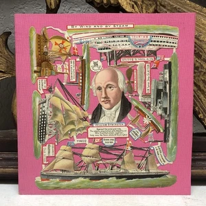 VIctorian Die Cut By Wind & Steam Scrap glued on Paper by HS & Sons #11402 - L2 - Picture 1 of 8