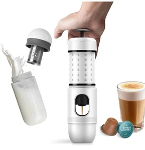 STARESSO MINI Coffee Maker & Manual Milk Frother, Portable Espresso Maker White - Picture 1 of 9