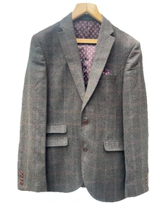 NEXT Giacca Blazer Uomo Marrone 100% Lana Finestra Quadri Taglia 40R - Foto 1 di 12