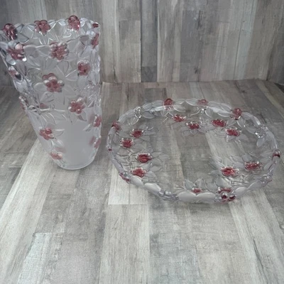 STUDIO Silberschmied große feine Kristallvase Venezia Collection Germany 9" Floral - Bild 1 von 4