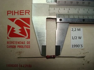 VINTAGE PIHER RESISTOR. 1/2W 2.2M 10% *2 PC* NEW ORIGINAL 1990´S - Picture 1 of 1