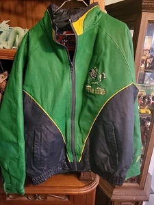 Vintage NOTRE DAME Fighting Irish Lined Leather Jacket Size XL - Picture 1 of 12
