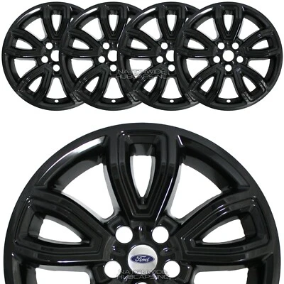 4 черных 18-дюймовых обода колпака ступицы для Ford Explorer Base 2020-2022 годов выпуска - Изображение 1 из 4