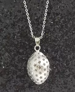 Impresionante Huevo Estrella Imperial Italiano Relleno de Oro Blanco 18 quilates GF 30 mm - Imagen 1 de 13