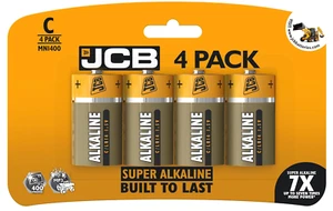 JCB Super Alkaline Batteries C Size 1.5V LR14 MN1400 Pack of 4 - Picture 1 of 1