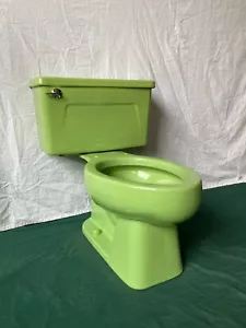 Vintage Fresh Lime Green Porcelain Toilet Old Kohler Bathroom We Ship 199-24E - Picture 1 of 22