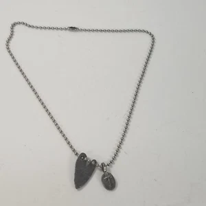 Signed Amy Peters Studio Pewter Heart and Cross Pendants Ball Chain Necklace - Picture 1 of 7