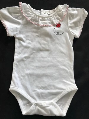 Zara Baby (NWOT ??) White Cotton Ladybug Bodyshirt - 68cm 3 Months - Image 1 of 4