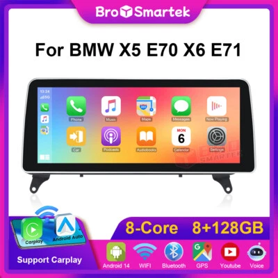 für BMW X5 E70 X6 E71 CCC 12.3" Android 14 CarPlay DAB+ 128GB GPS Navi BT Wifi - Bild 1 von 4