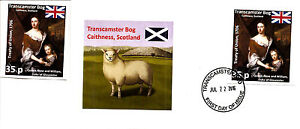 Transcamster Bog, Écosse : timbre comme neuf du traité d'Union + couverture du premier jour