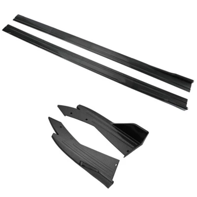 For AUDI 2.2m Side Skirts Splitter + Rear Bumper Lip Carbon Fiber Body Kits Foto 1 de 4