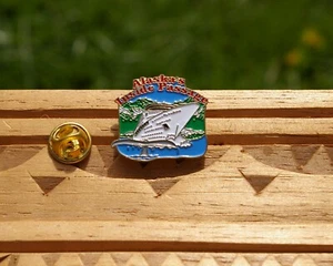 Alaska's Inside Passage 1" Gold Tone Metal & Enamel Lapel Pin Pinback - Picture 1 of 4