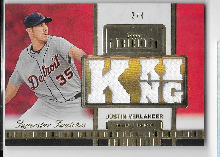 2012 TOPPS TRIBUTE SUPERSTAR SWATCHES JERSEY RED #SS-JV JUSTIN VERLANDER 2/4 - Image 1 of 1