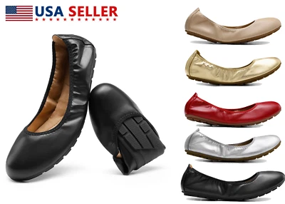 Mujeres Zapatos Planos Plegables Ballet Planos Punta Redonda Diarios Elegantes Zapatos de Oficina Foto 1 de 4