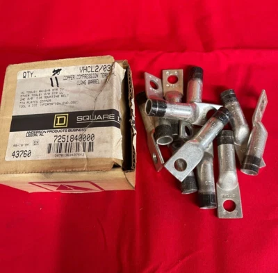 TERMINALES DE COMPRESIÓN DE COBRE CUADRADO D BARRIL LARGO VHCL2/038 CAJA DE 11 Foto 1 de 4