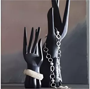 15,5" geschnitzter handgeformter Ringhalter aus Holz Ständer für Schmuck Ringe & Armbänder - Bild 1 von 3