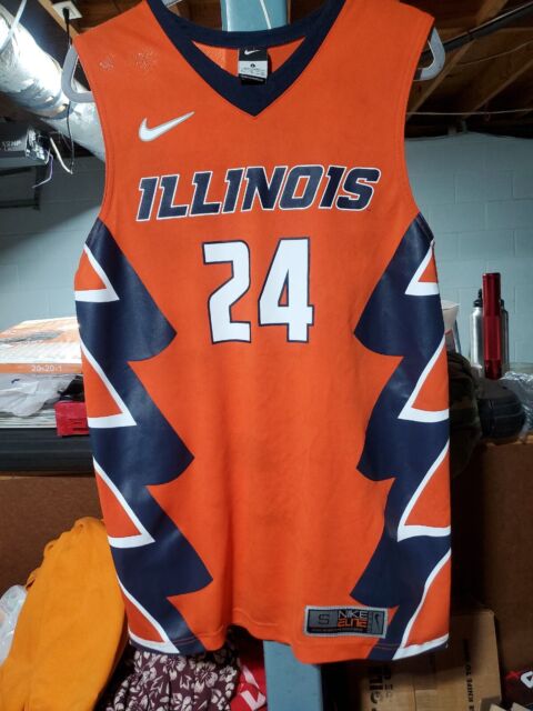 Illinois Fighting Illini Men’s Basketball #1 Retro Mini Sports Jersey  (Orange) 2023