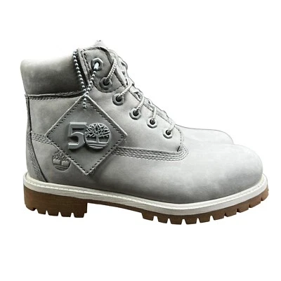 Timberland Premium 6" 50th Anniversary WP Grey Nubuck Boots Youth Boy's Sz 1-2.5 - Image 1 of 4
