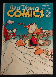 Walt Disney's Comics & Stories Vol.8 #5 Golden Age Comic Feb 1948 Carl Barks VG - Picture 1 of 5