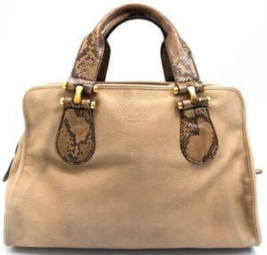 GUCCI HANDTASCHE HAND BAG HENKELTASCHE PYTHON SCHLANGE EXOTIC LEDER SPEEDY RAR - Bild 1 von 16
