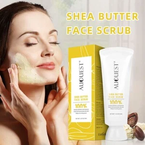 AUQUEST Shea Butter Face Scrub Exfoliating Facial Cleanser Whitening Moisturizer - Picture 1 of 5