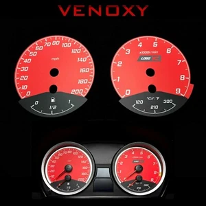 BMW E92 M3 MPH Red Custom F8x-style Replacement Gauge Faces + illuminated Logo - Picture 1 of 3