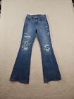American Eagle Jeans Women's Size 2 Reg Curvy Super High Rise Flare Distressed