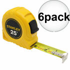Stanley 30-455 Case of (6) 1" x 25' Yellow Tape Measure Rule Top Lock
