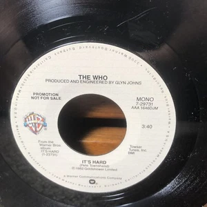 The Who, It's Hard, 1982, 7" 45RPM, SUPER RARE PROMO VG+ - Picture 1 of 4