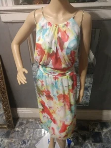 Sangria Women's Floral Print Hi-Low with Chain Strap dress size 16 - Picture 1 of 6