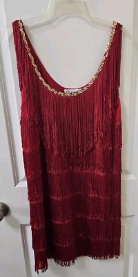 Charades Flapper Dress 1920’s Costume Fashion Size M Red Sleeveless      - Image 1 of 4