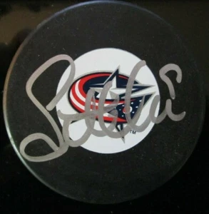 SCOTTIE UPSHALL SIGNED COLUMBUS BLUE JACKETS HOCKEY PUCK COA - Picture 1 of 1