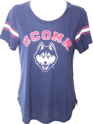NEW UConn Huskies Colosseum Athletics Blue Scoop Neck SS T-Shirt Women's M - Image 1 of 4