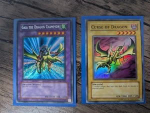 Yu-Gi-Oh! Gaia the Dragon Champion Secret Rare & Curse of Dragon Super Rare LOB - Picture 1 of 2