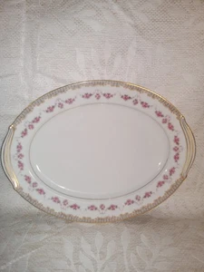 Noritake RIDGEWOOD 13.75" Oval Serving Platter 5201 Japan Pink Roses Vtg. - Picture 1 of 3
