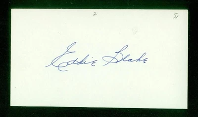 440, Eddie Blake, Original Signed/Autograph, Index Card, Reds, "1951-53" - Image 1 of 4
