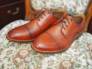 Florsheim Rucci Cap Toe Oxford Cognac 10 W - Foto 1 di 9