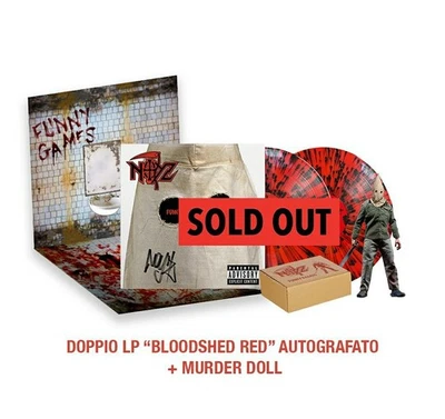 2 LP Noyz Narcos - Vinile Funny Games [Bloodshed Red Autografato + Murder Doll]  - Immagine 1 di 2