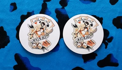 MAN'S RUIN (SET 4) -  PAIR OF PRINTED ROUND COASTERS - Image 1 of 2