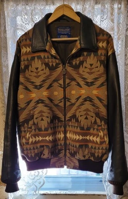 Pendleton Wool Mens XXL Wool and leather bomber jacket - Image 1 of 3