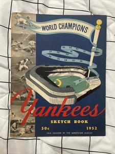 1952 New York Yankees Baseball MLB Yearbook Sketch Book Jay Publishing VG - Picture 1 of 7