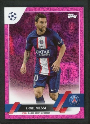 2023 LIONEL MESSI TOPPS UEFA CHAMPIONS LEAGUE SPECKLE PINK - Image 1 of 2