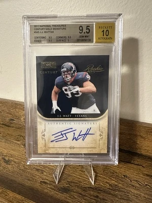 2011 National Treasures Gold J.J. Watt Rookie Auto /49 BGS 10 Auto/9.5 Overall - Image 1 of 2