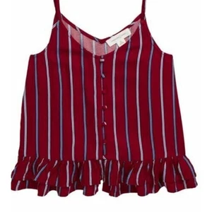 Treasure & Bond Girls Burgundy and Blue Stripe Button Front Camisole Small(7/8) - Picture 1 of 3